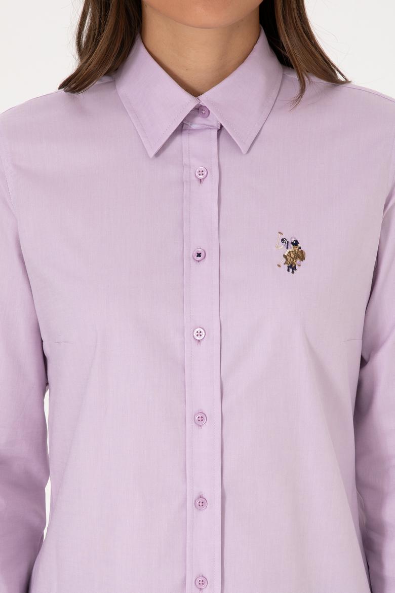 Kadın Lila Uzun Kollu Basic Gömlek - 50308038035