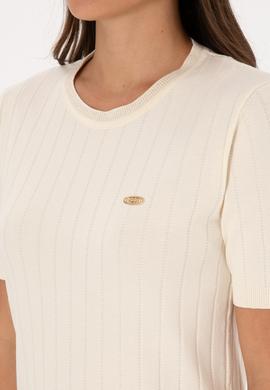 Kadın Krem Bisiklet Yaka Kazak - 50309611005