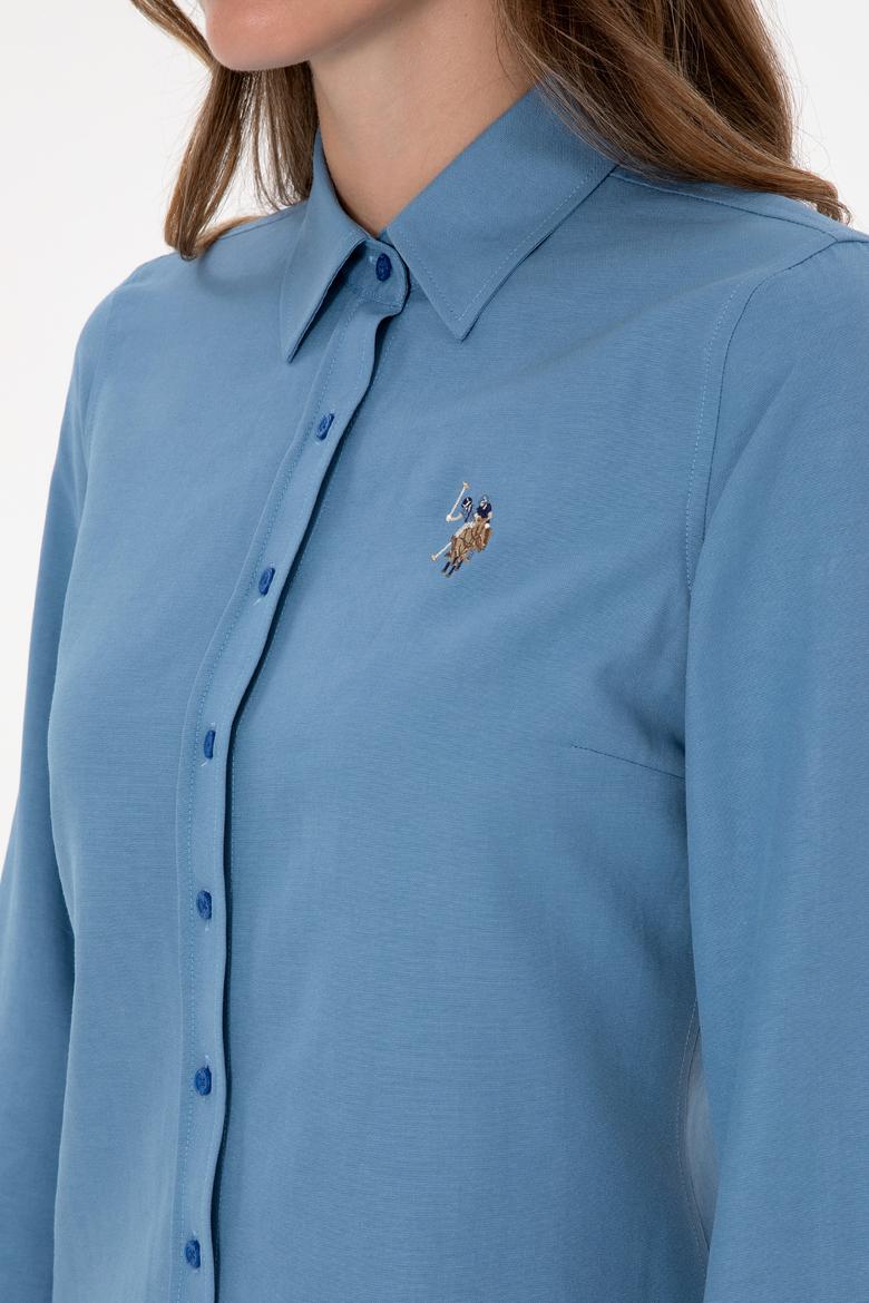 Kadın Saks Uzun Kollu Basic Gömlek - 50308043075