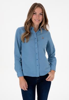 Kadın Saks Uzun Kollu Basic Gömlek - 50308043075