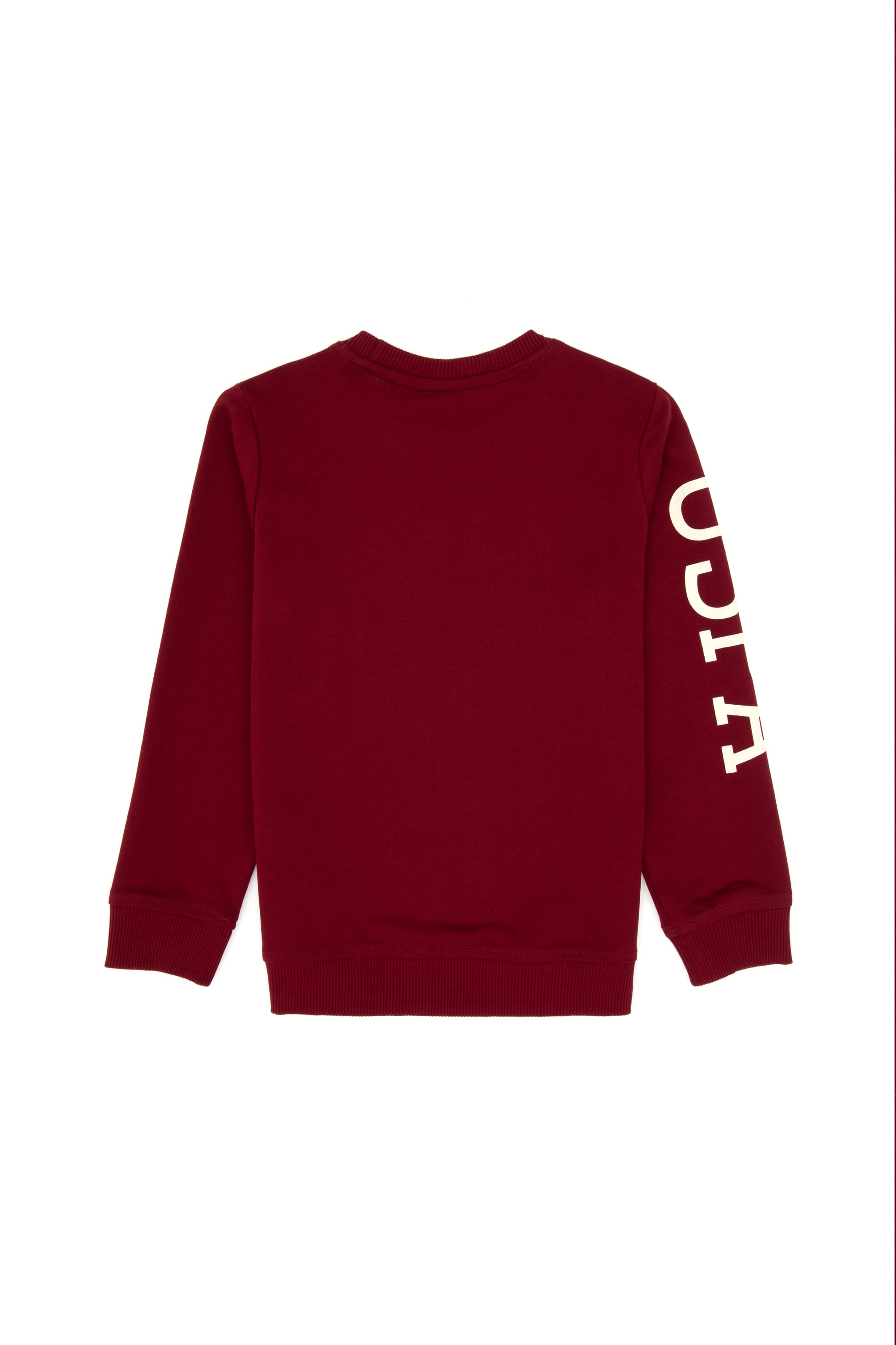 Erkek Çocuk Bordo Bisiklet Yaka Basic Sweatshirt - Image 2