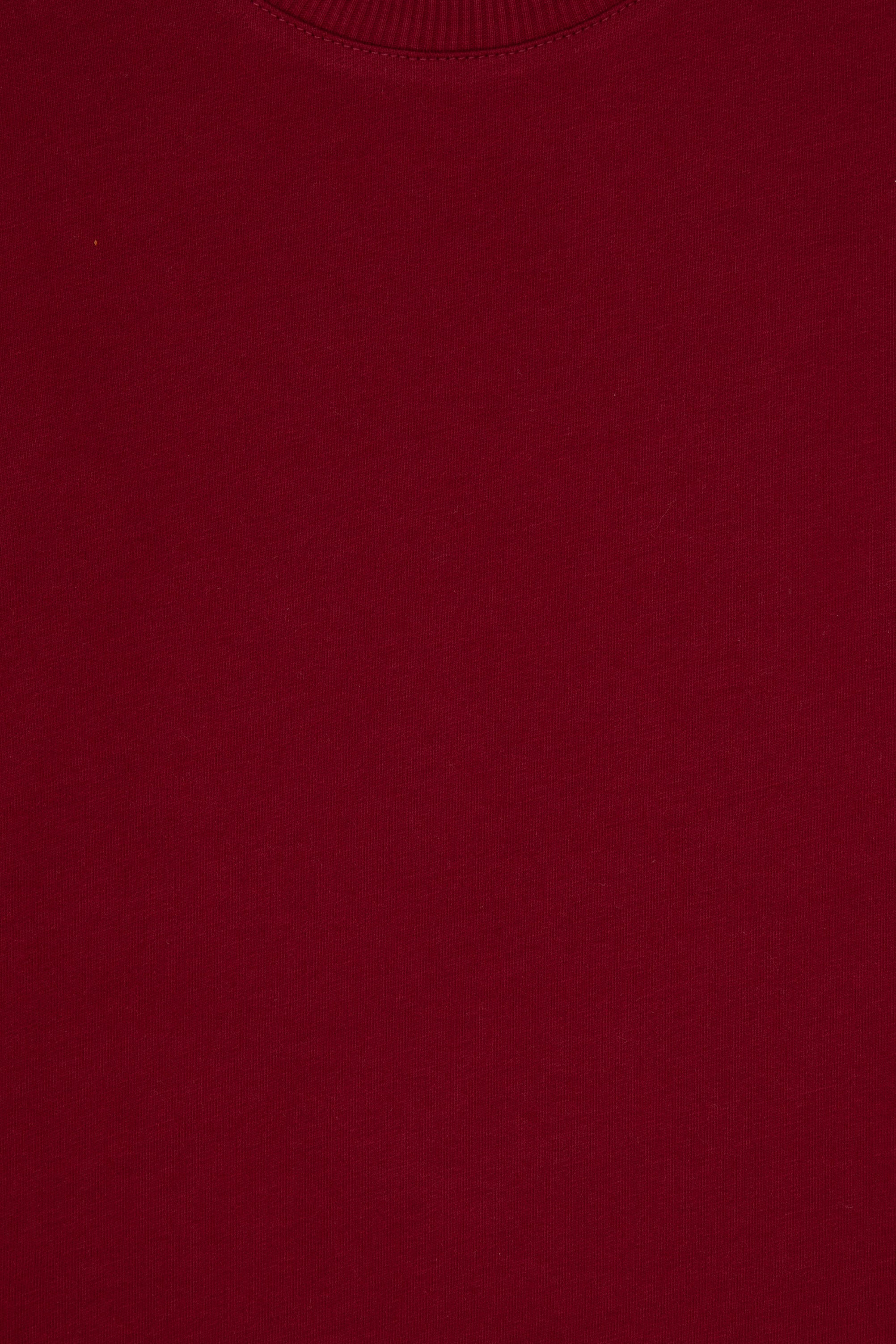 Erkek Çocuk Bordo Bisiklet Yaka Basic Sweatshirt