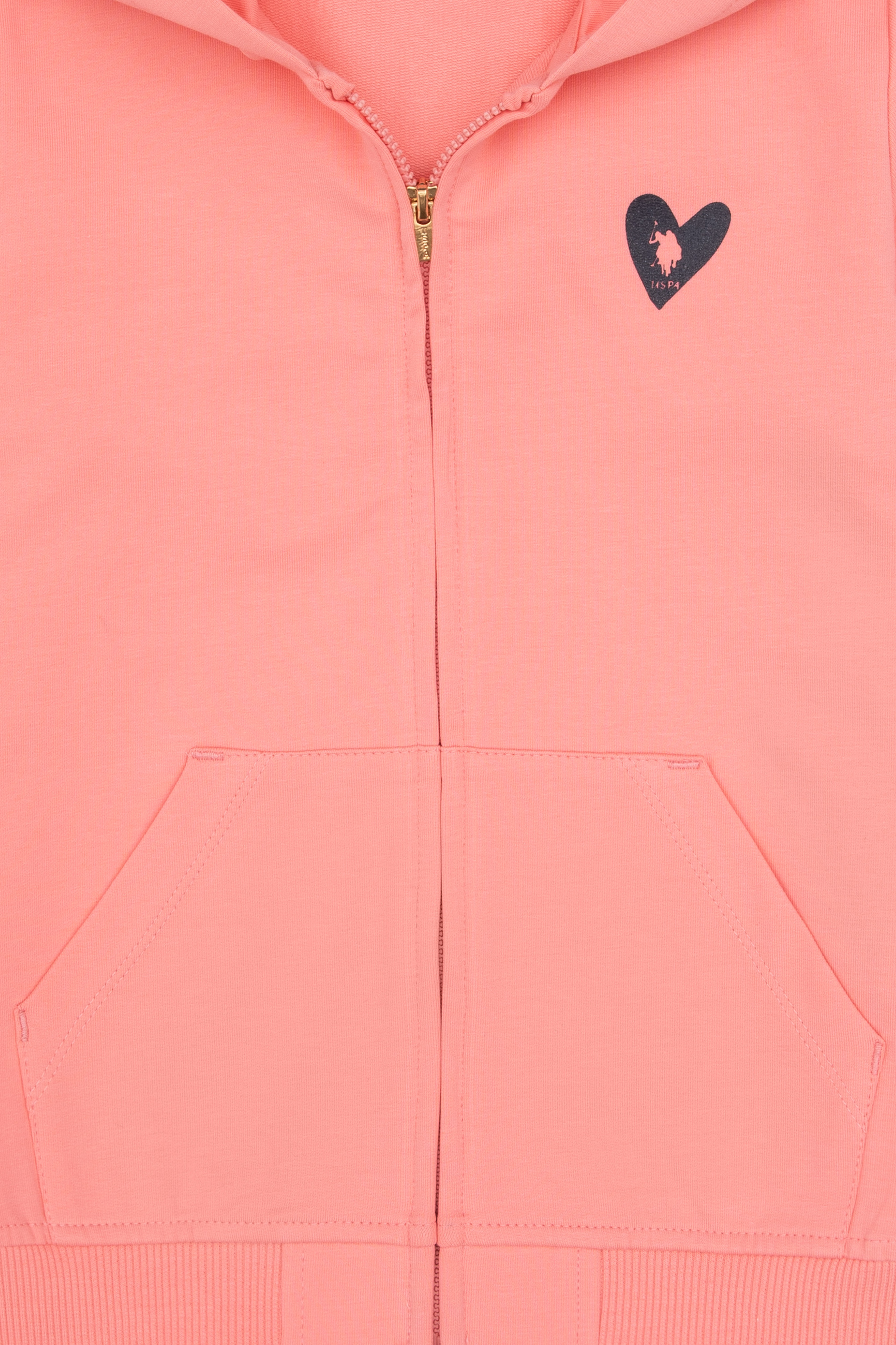 Kız Çocuk Neon Pembe Kapüşonlu Fermuarlı Sweatshirt
