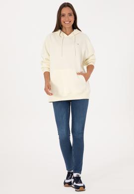 Kadın Krem Şardonlu Kapüşonlu Sweatshırt - 50313567110