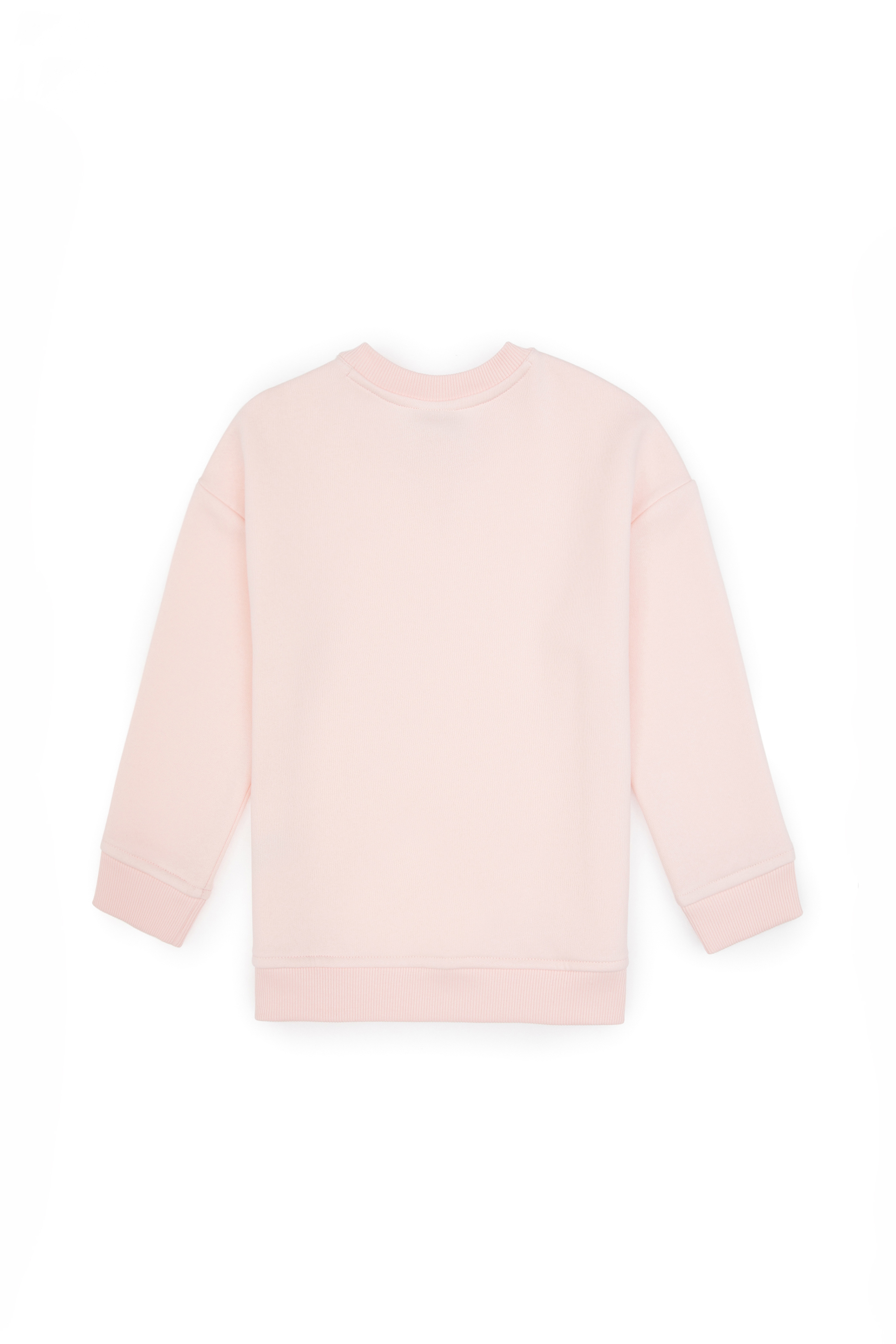 Kız Çocuk Açık Pembe Şardonlu Bisiklet Yaka Basic Sweatshirt - Image 7