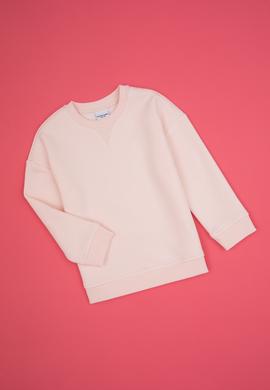 Kız Çocuk Açık Pembe Şardonlu Bisiklet Yaka Basic Sweatshirt - 50316810030