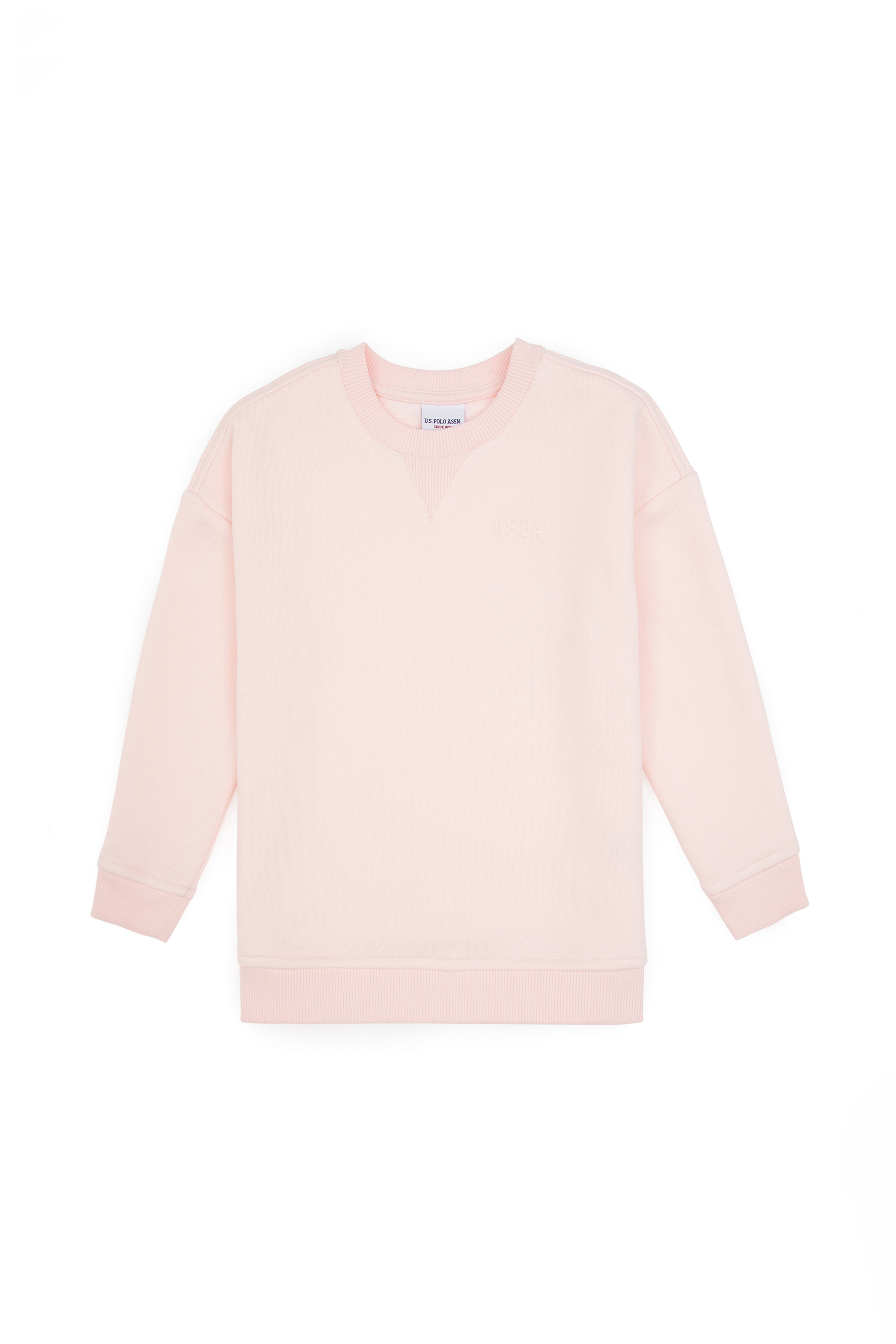 Kız Çocuk Açık Pembe Şardonlu Bisiklet Yaka Basic Sweatshirt - Image 6