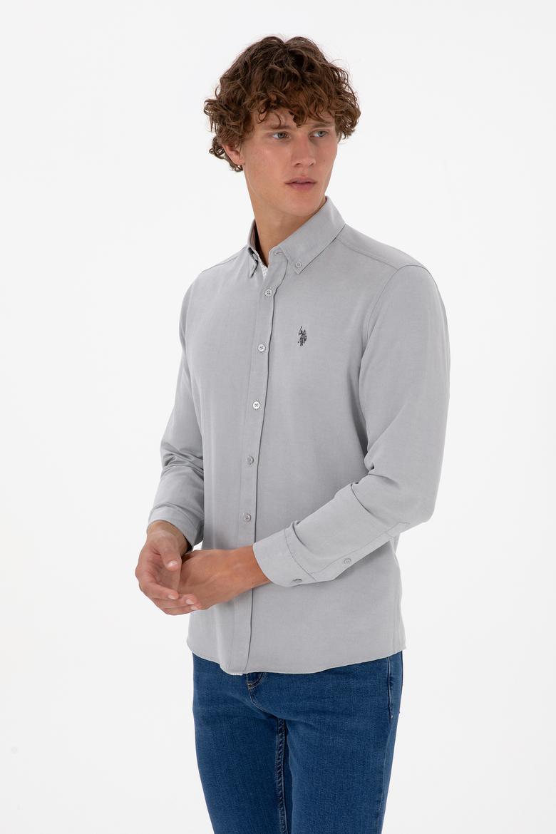Erkek Gri Uzun Kollu Gömlek - 50316644005