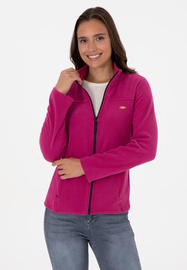 Kadın Fuşya Fermuarlı Dik Yaka Polar Sweatshirt - 50316729063