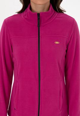 Kadın Fuşya Fermuarlı Dik Yaka Polar Sweatshirt - 50316729063