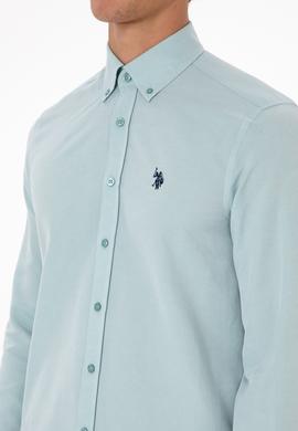 Erkek Mint Uzun Kollu Basic Gömlek - 50316723063