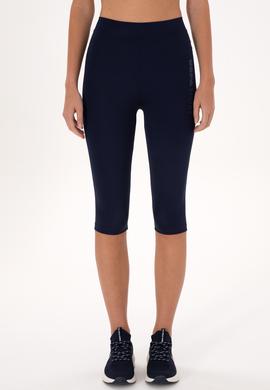 Kadın Lacivert Yüksek Bel Capri Spor Tayt - 50284265003