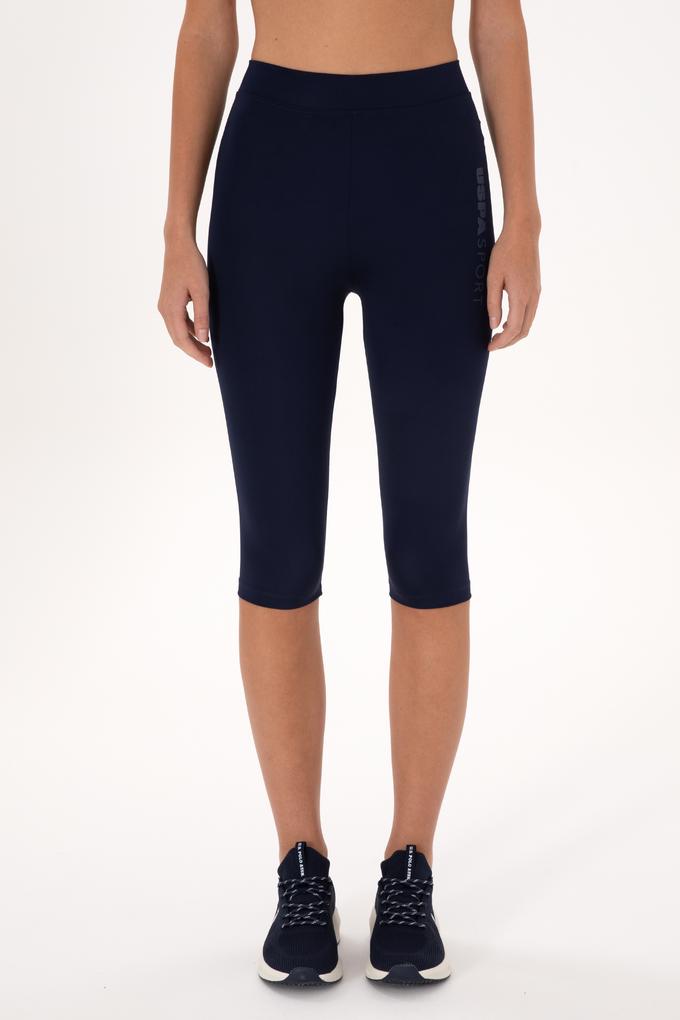 Kadın Lacivert Yüksek Bel Capri Spor Tayt