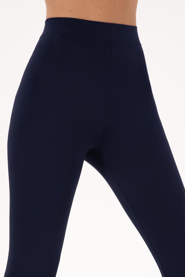 Kadın Lacivert Yüksek Bel Capri Spor Tayt - 50284265003