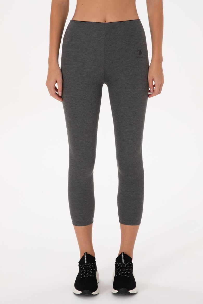 Kadın Antrasit Melanj Yüksek Bel Toparlayıcı Günlük Tayt