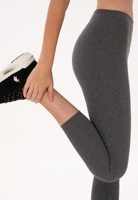 Kadın Antrasit Melanj Yüksek Bel Toparlayıcı Günlük Tayt - 50296888023