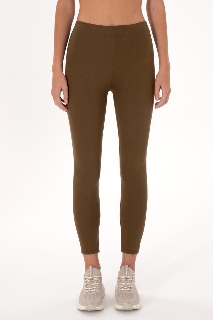 Kadın Haki Melanj Yüksek Bel Toparlayıcı Günlük Tayt