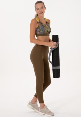 Kadın Haki Melanj Yüksek Bel Toparlayıcı Günlük Tayt - 50296888034