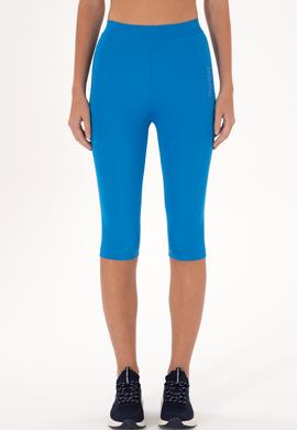 Kadın Saks Mavisi Yüksek Bel Capri Spor Tayt - 50284265016