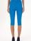 Kadın Saks Mavisi Yüksek Bel Capri Spor Tayt