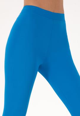 Kadın Saks Mavisi Yüksek Bel Capri Spor Tayt - 50284265016