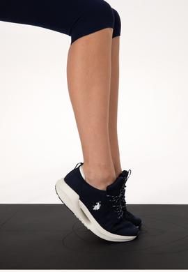 Kadın Lacivert Yüksek Bel Capri Spor Tayt - 50300687003