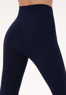 Kadın Lacivert Yüksek Bel Capri Spor Tayt - 50300687003