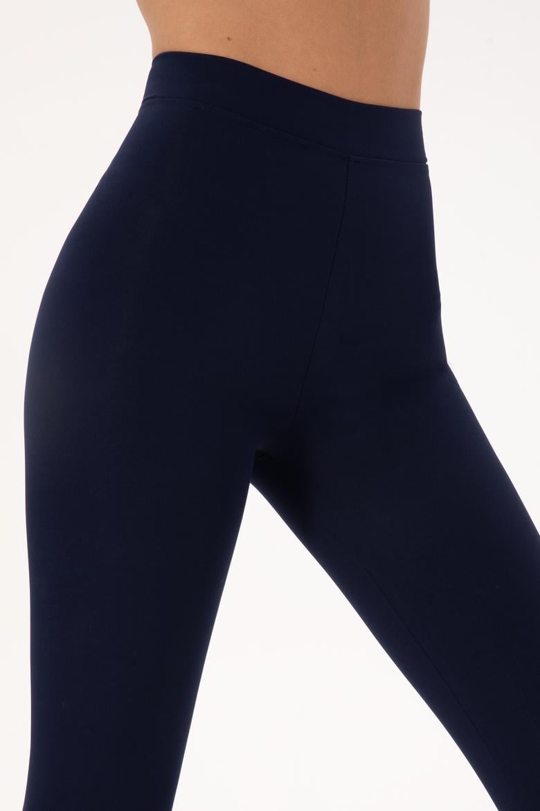 Kadın Lacivert Yüksek Bel Capri Spor Tayt - 50300687003