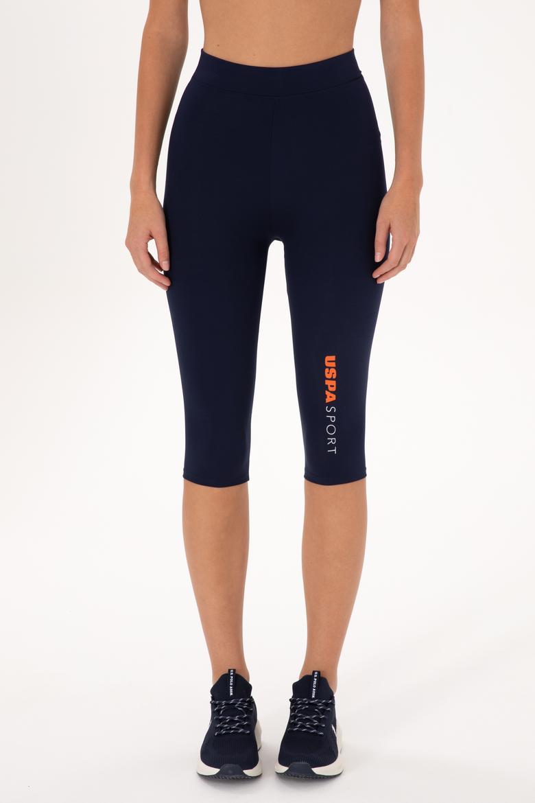 Kadın Lacivert Yüksek Bel Capri Spor Tayt