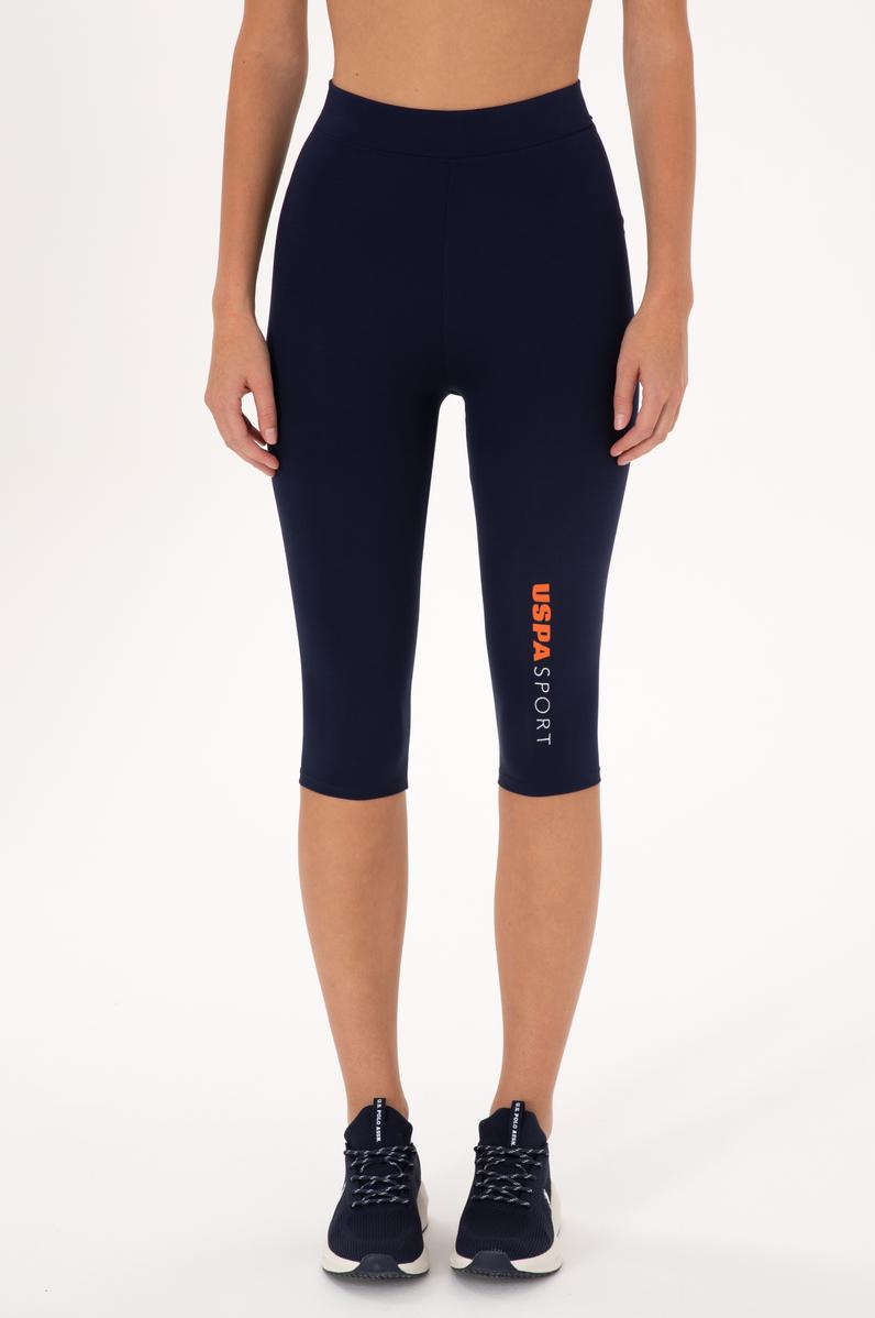 Kadın Lacivert Yüksek Bel Capri Spor Tayt