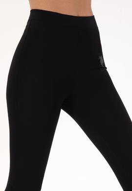 Kadın Siyah Yüksek Bel Tül Detaylı Spor Tayt - 50300689033