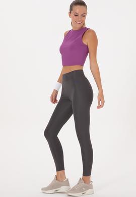Kadın Antrasit Yüksek Bel Spor Tayt - 50312978015