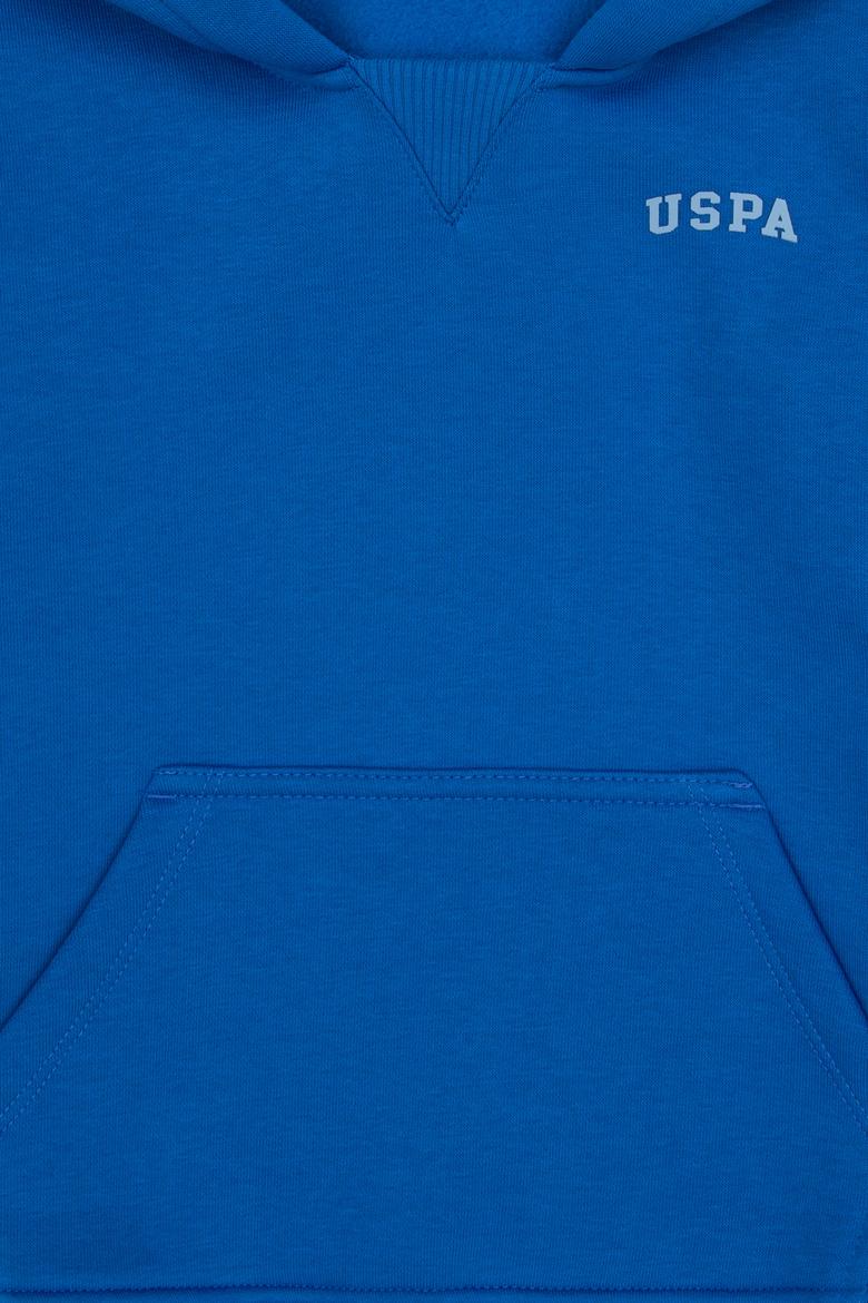 Erkek Çocuk Koyu Mavi Basic Kapüşonlu Şardonlu Sweatshirt - 50313808217