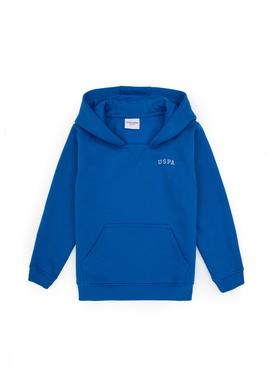 Erkek Çocuk Koyu Mavi Basic Kapüşonlu Şardonlu Sweatshirt - 50313808217
