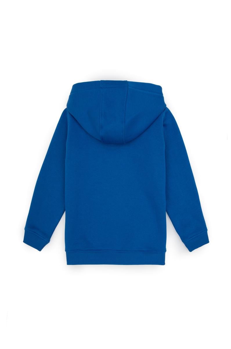 Erkek Çocuk Koyu Mavi Basic Kapüşonlu Sweatshirt