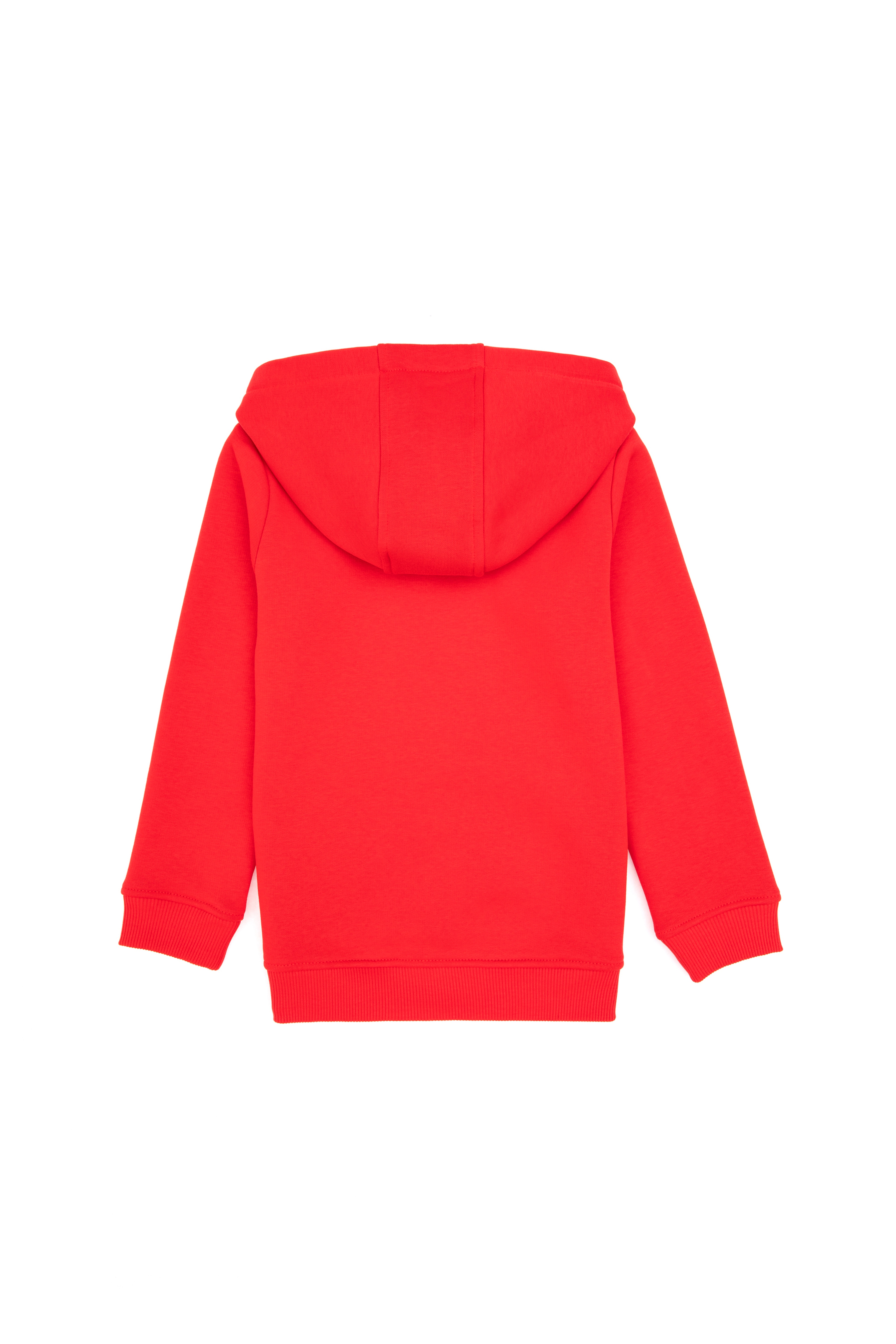 Erkek Çocuk Kırmızı Basic Kapüşonlu Şardonlu Sweatshirt - Image 2