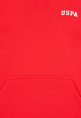 Erkek Çocuk Kırmızı Basic Kapüşonlu Şardonlu Sweatshirt - 50313808178