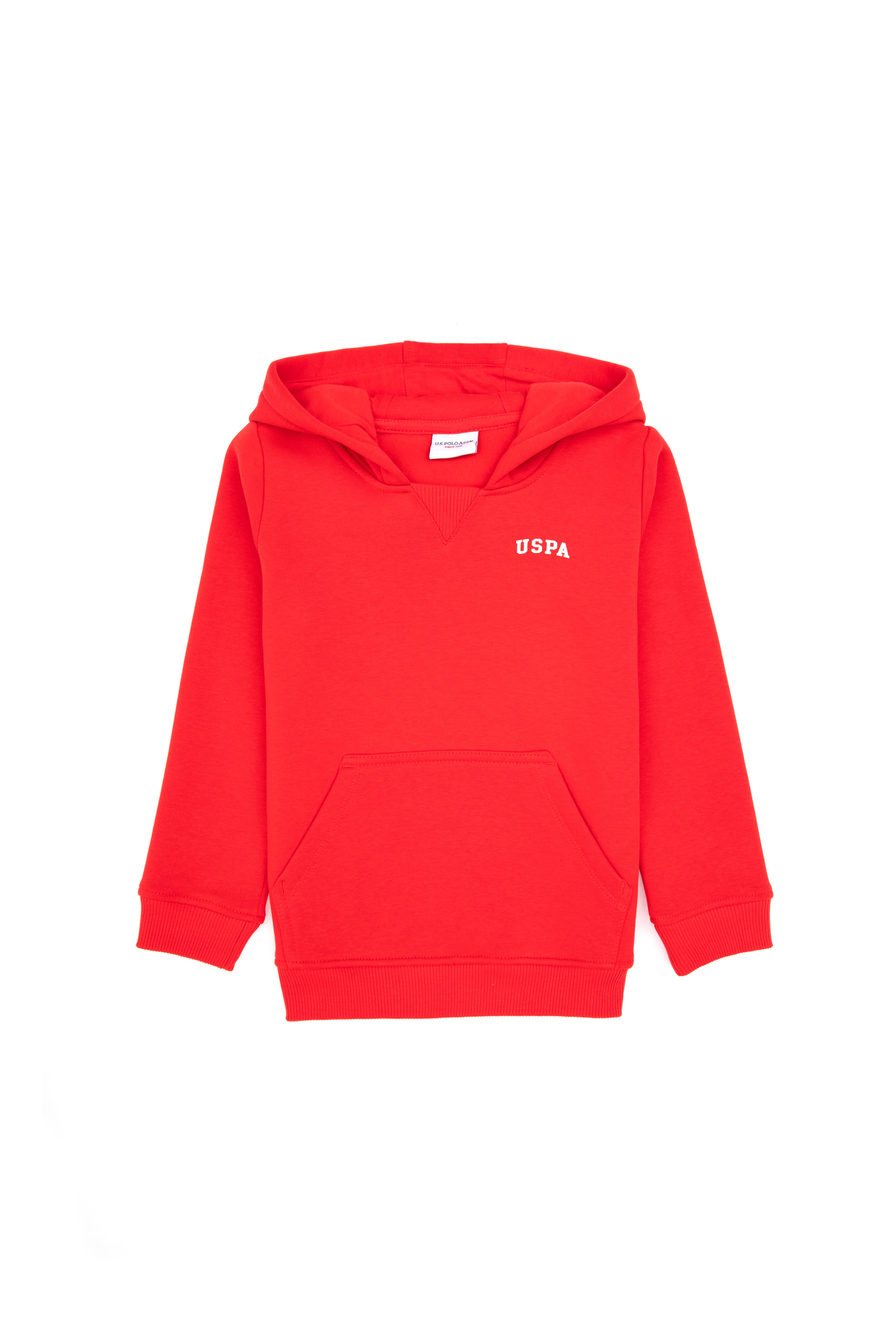 Erkek Çocuk Kırmızı Basic Kapüşonlu Şardonlu Sweatshirt - Image 1