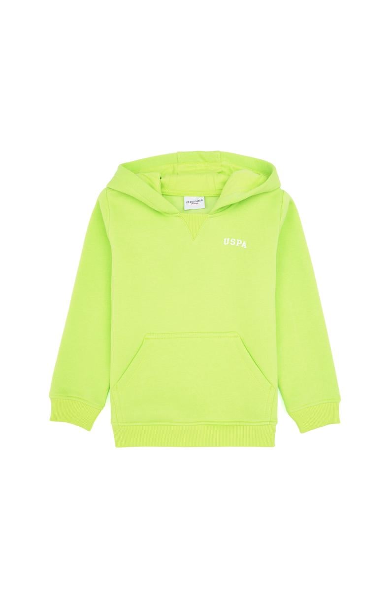 Erkek Çocuk Yeşil Basic Kapüşonlu Sweatshirt