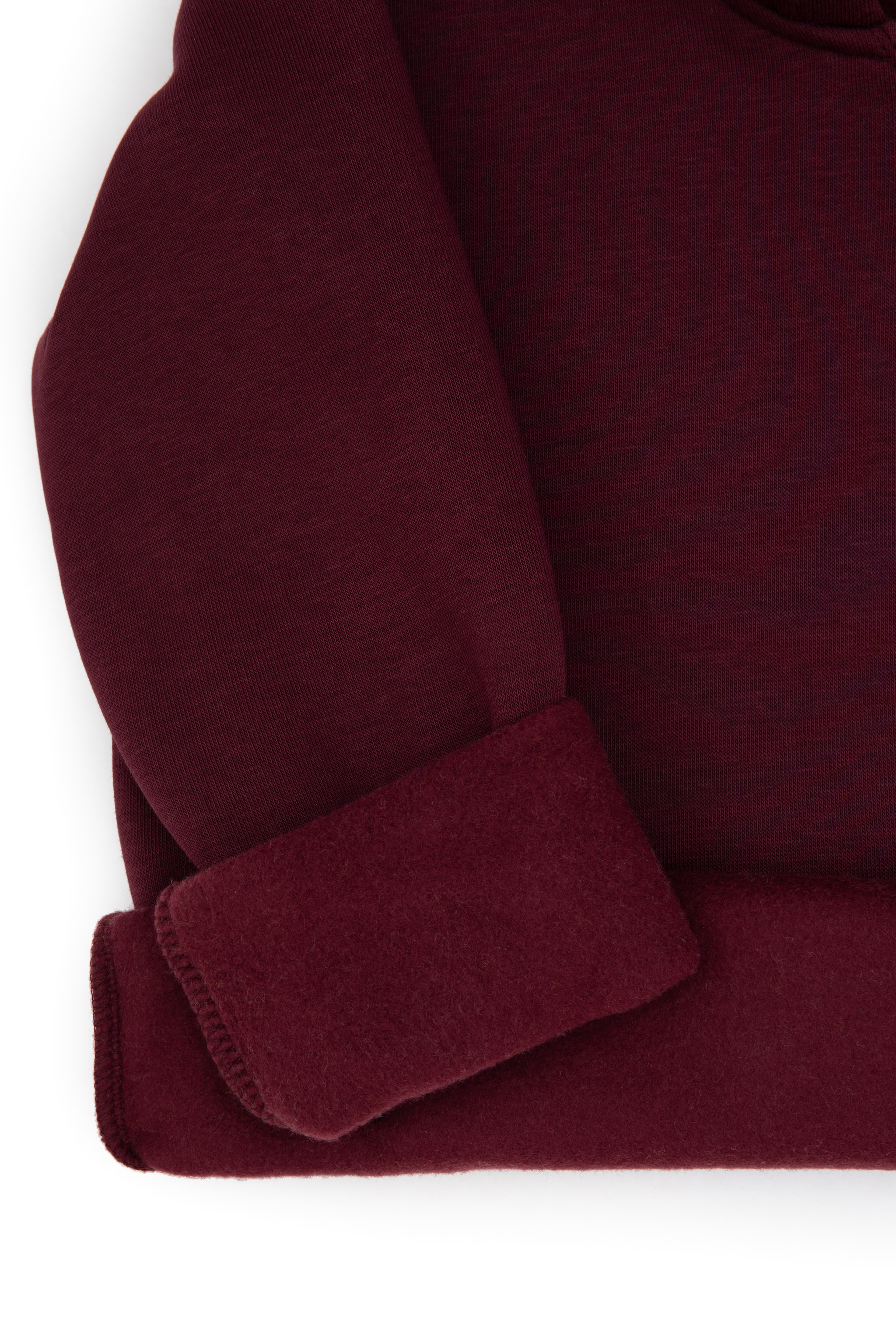 Erkek Çocuk Bordo Basic Kapüşonlu Şardonlu Sweatshirt - Image 3