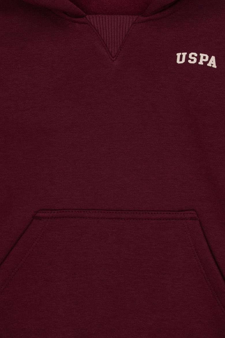 Erkek Çocuk Bordo Basic Kapüşonlu Şardonlu Sweatshirt - 50313808152