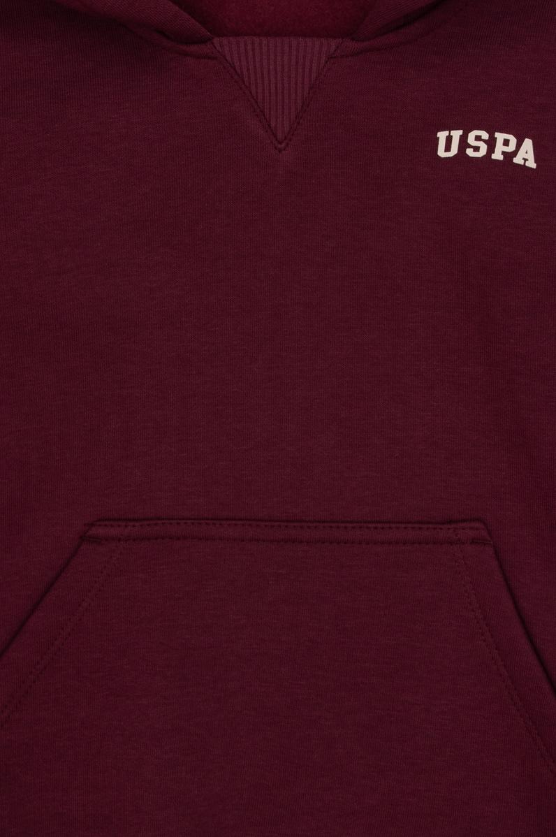 Erkek Çocuk Bordo Basic Kapüşonlu Sweatshirt
