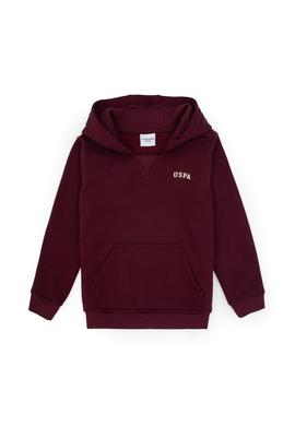 Erkek Çocuk Bordo Basic Kapüşonlu Şardonlu Sweatshirt - 50313808152