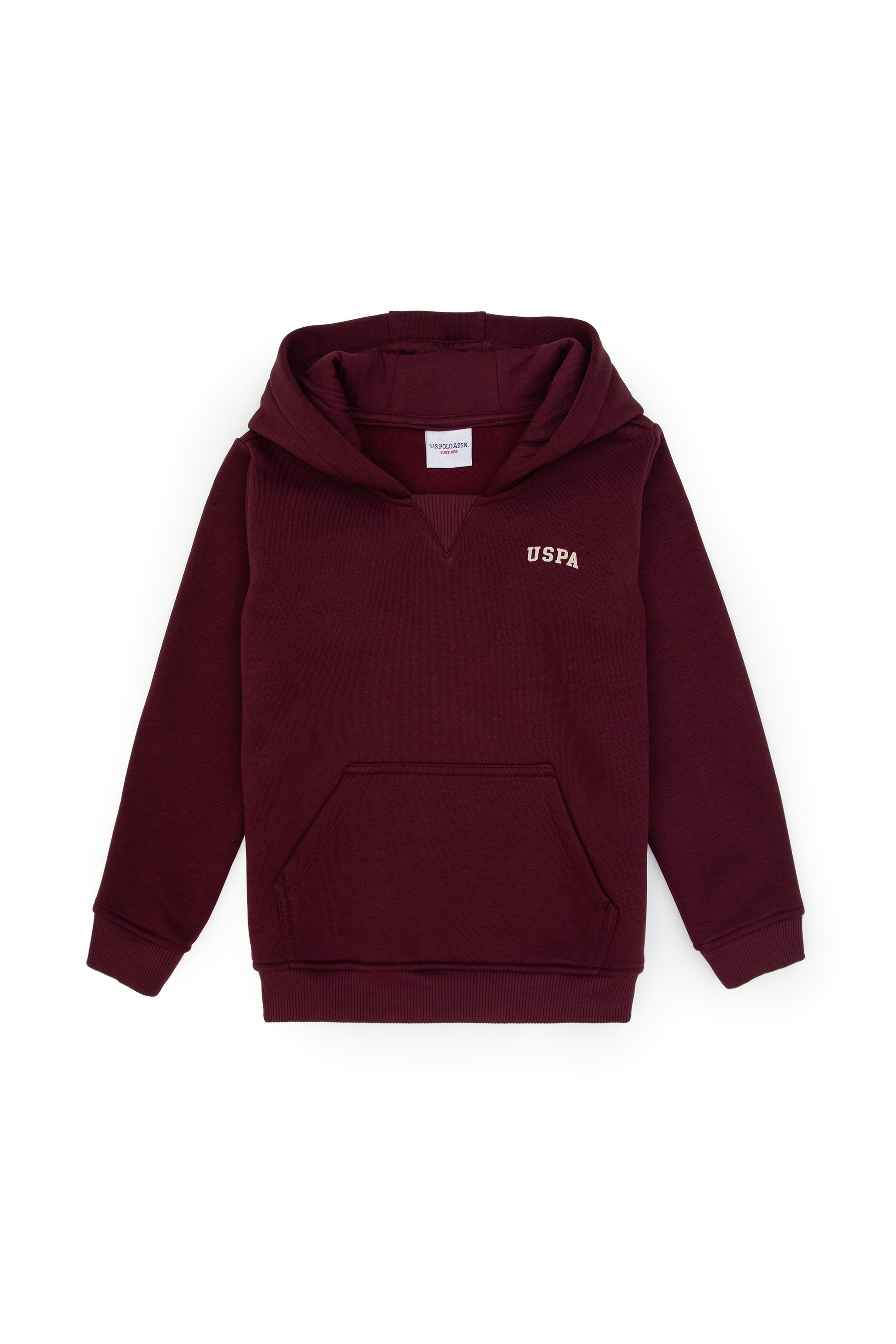 Erkek Çocuk Bordo Basic Kapüşonlu Şardonlu Sweatshirt - Image 1