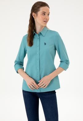 Kadın Mint Uzun Kollu Basic Gömlek - 50316711067