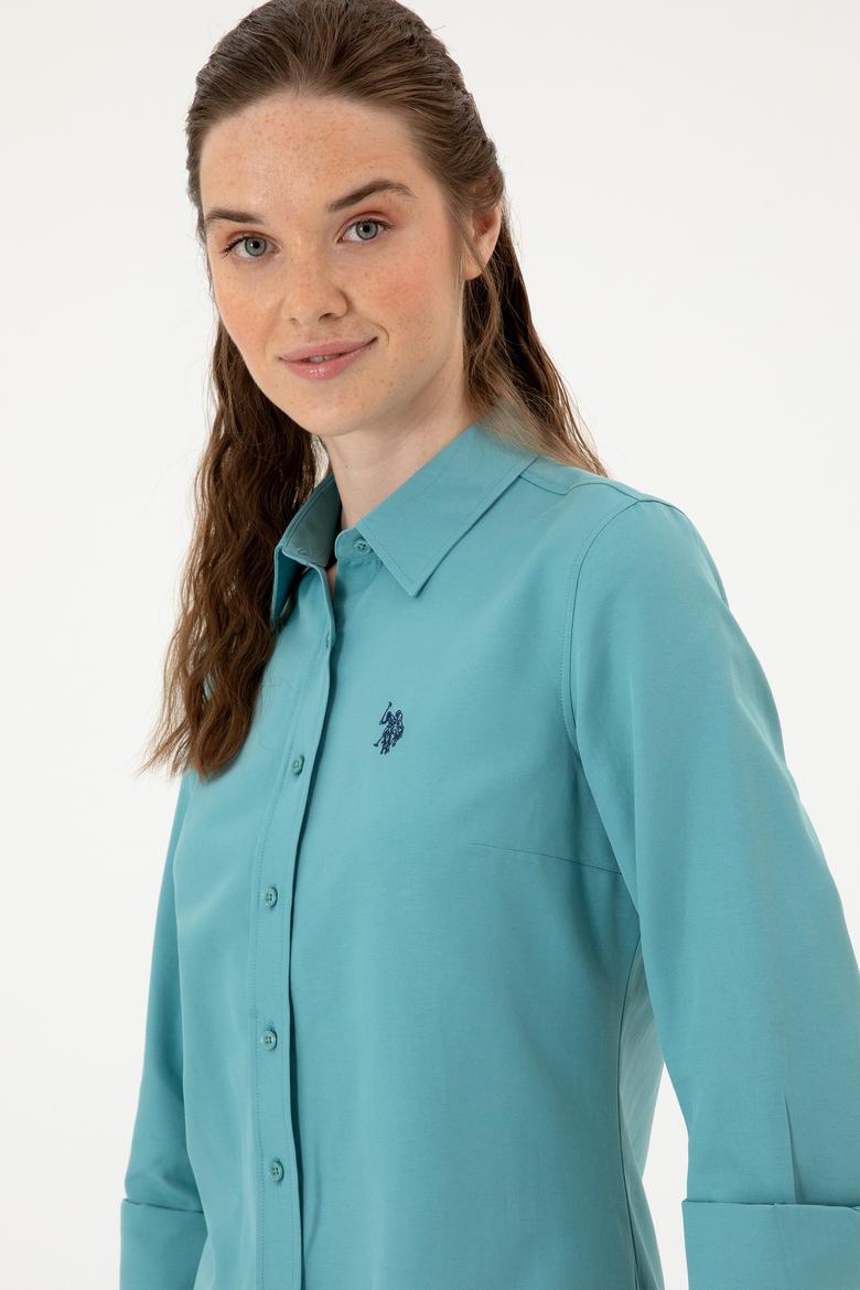 Kadın Mint Uzun Kollu Basic Gömlek - 50316711067