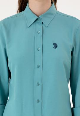 Kadın Mint Uzun Kollu Basic Gömlek - 50316711067