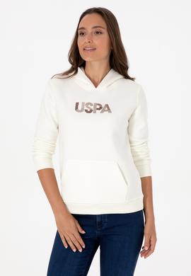 Kadın Krem Kapüşonlu Basic Sweatshirt - 50307711052