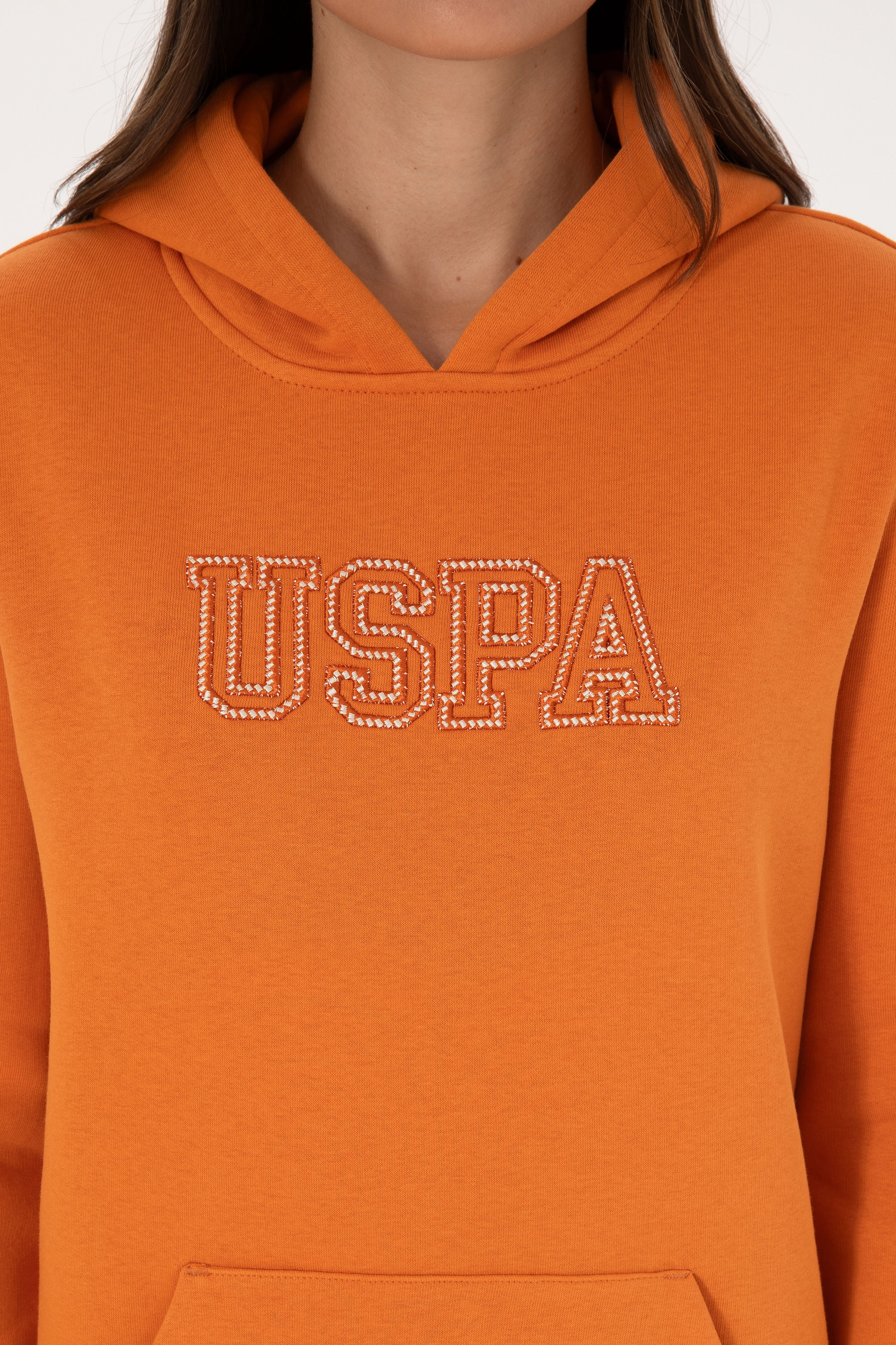 Kadın Bakır Şardonlu Kapüşonlu Basic Sweatshirt