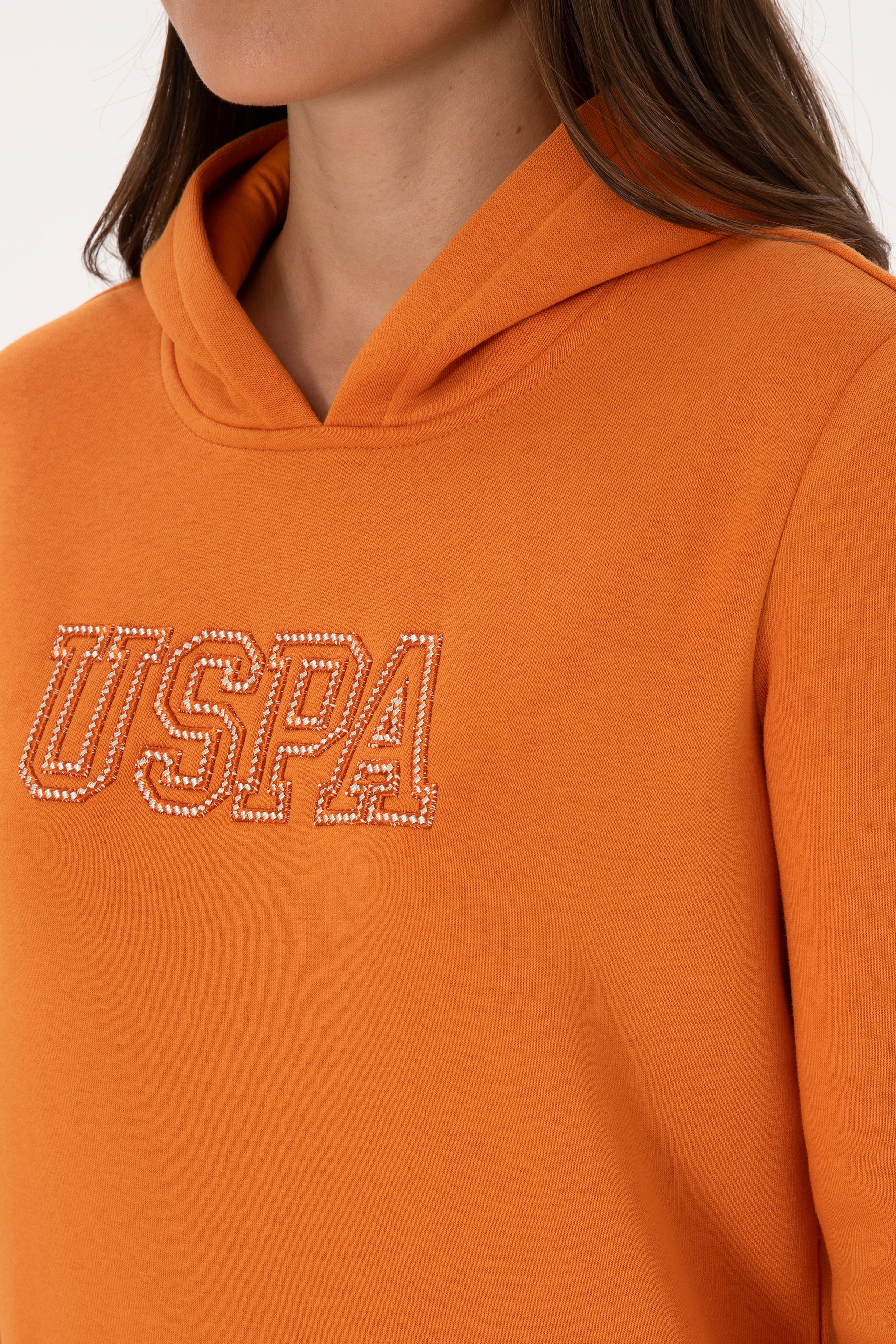 Kadın Bakır Şardonlu Kapüşonlu Basic Sweatshirt